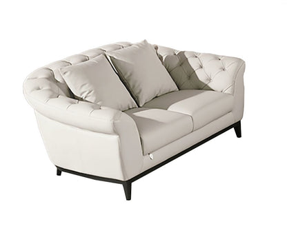 EK093 Light Gray Italian Leather 3pc Sofa Set
