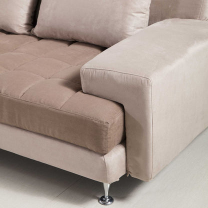 AE-L382 Light Brown Microfiber Sectional Sofa