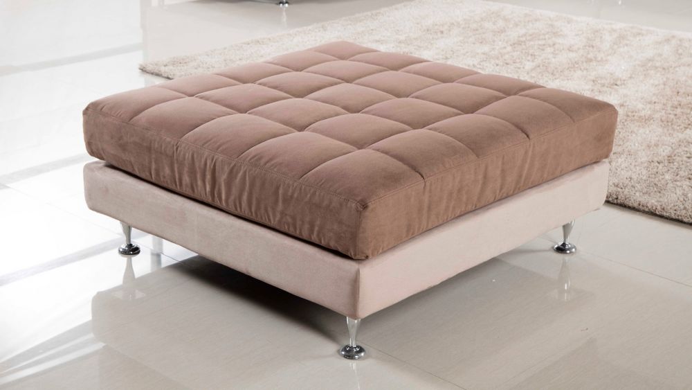 AE-L382 Light Brown Microfiber Sectional Sofa