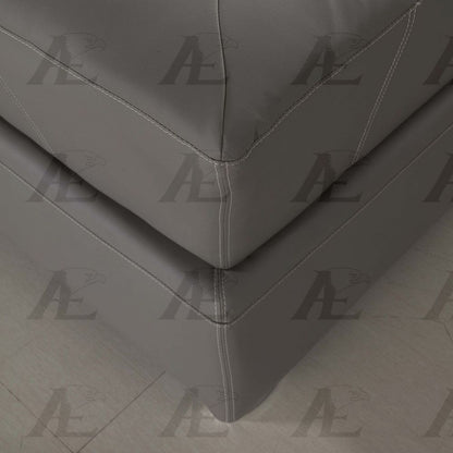 AE-L138 Gray Faux Leather Sectional 3pc Sofa