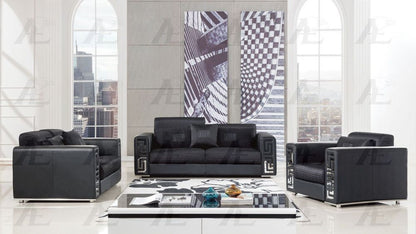 AE223 Faux Leather and Fabric Loveseat